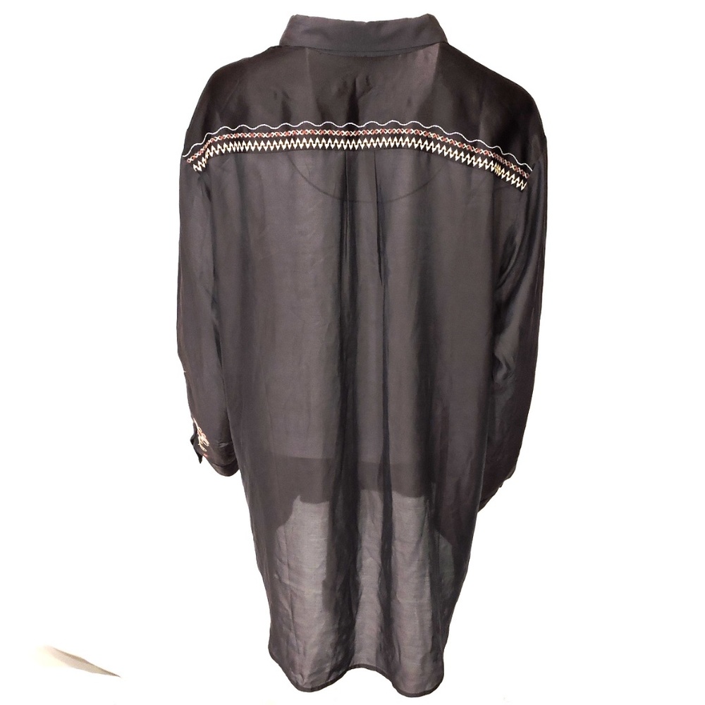 JOHNNY WAS / CALME WOMENS LONG SLIVE SILK FASHION BLOUSE - Picture 6 of 6